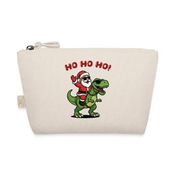 Santa auf Dino: Ho Ho Ho - Bio-Täschchen - Natur - Vorne
