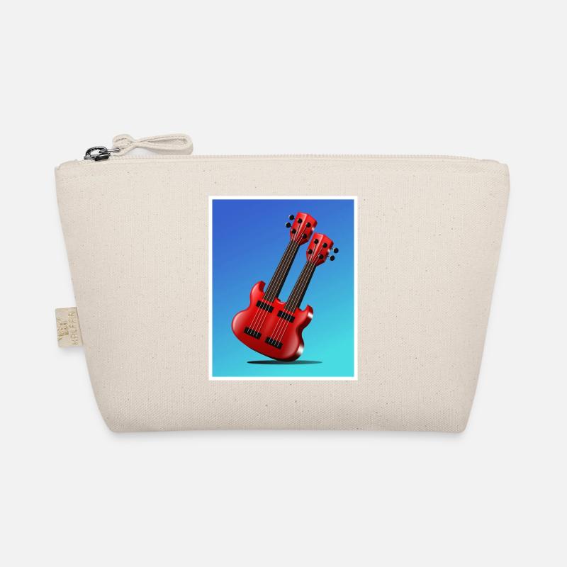 Affiche de guitare double manche rouge de dessin animé Trousse biologique