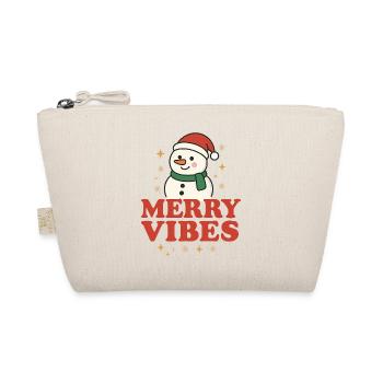 Merry Vibes Schneemann Design - Bio-Täschchen - Natur - Vorne