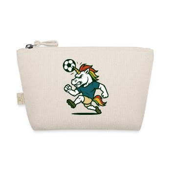Unicorn Soccer Mascot Heading the Ball - Organic Pouch - nature - Front