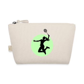 Badminton Spielerin Silhouette – Smash Power - Bio-Täschchen - Natur - Vorne