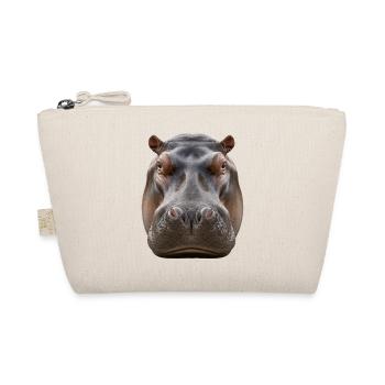 Hippopotamus Portrait Detail Wildlife Design - Organic Pouch - nature - Front