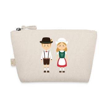 Folk costume Children's couple in Lederhosen and Dirndl - Organic Pouch - nature - Front