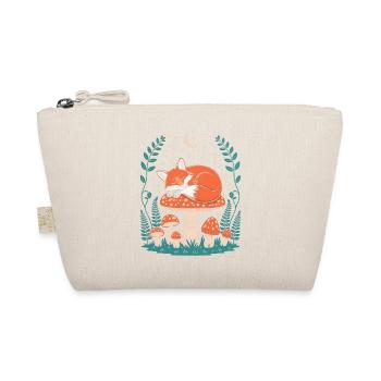 Sleeping Fox on Mushroom Under Starry Sky - Organic Pouch - nature - Front
