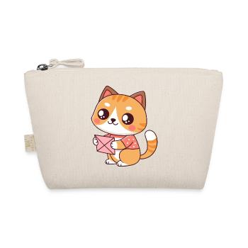 Kawaii Cat Letter Holder - Organic Pouch - nature - Front
