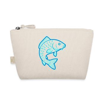 Neon Karpfen Fisch Leuchtend Angeln - Bio-Täschchen - Natur - Vorne