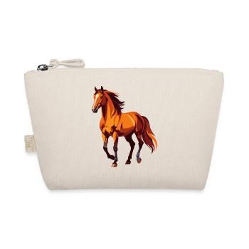 brown horse drawing graphic great horse motif - Organic Pouch - nature - Front