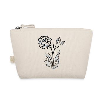 Stilisierte, umrandete Rose - Bio-Täschchen - Natur - Vorne