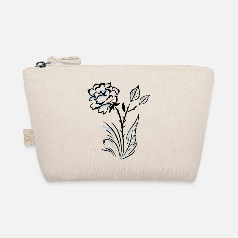 Stylized outlined rose Organic Pouch