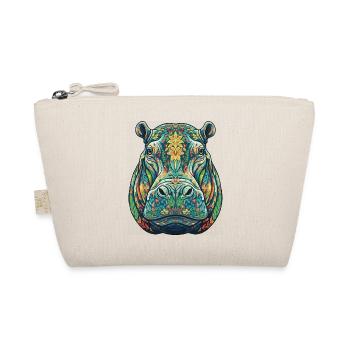 Colorful Hippopotamus with Flowers - Organic Pouch - nature - Front
