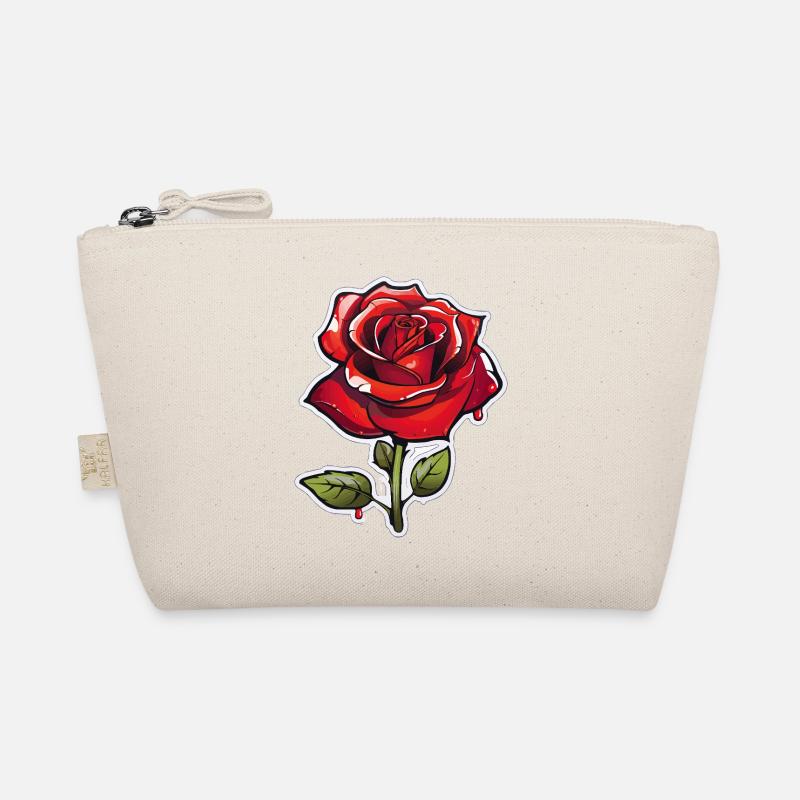 Red Rose in Comics Style Organic Pouch