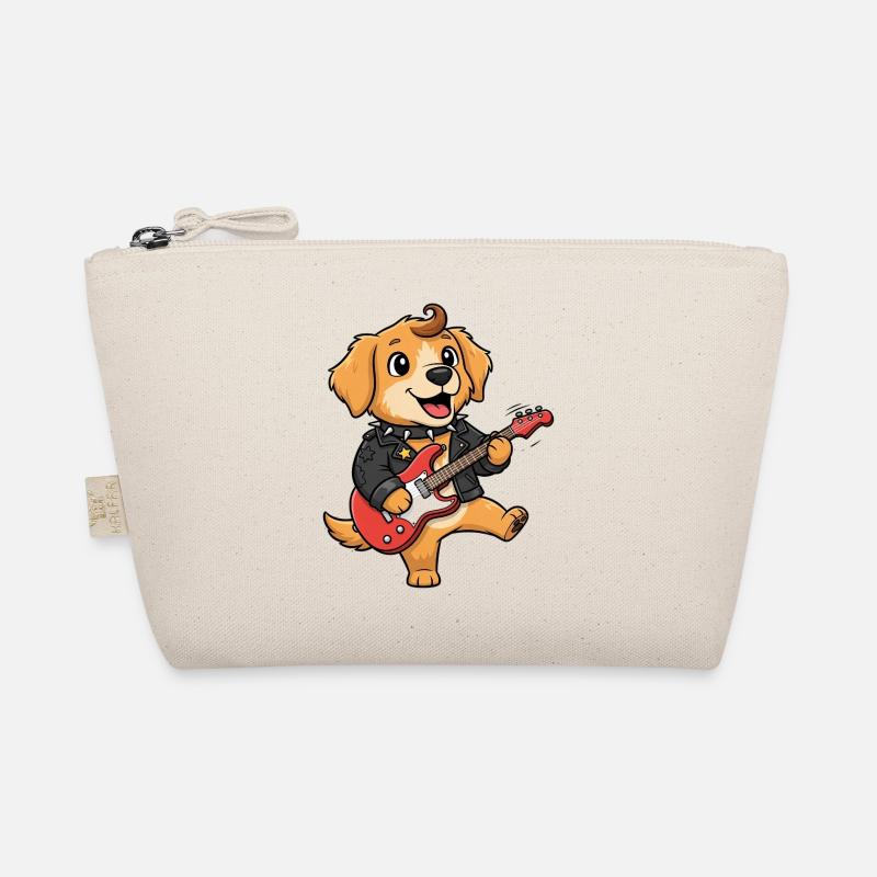 Rockiger Hund mit E-Gitarre Bio-Täschchen
