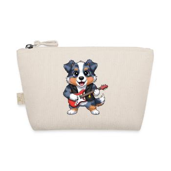 Rockender Hund mit Gitarre - Bio-Täschchen - Natur - Vorne