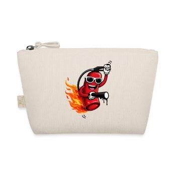 Cool fire extinguisher with flames - Organic Pouch - nature - Front