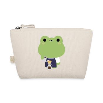 Kawaii Frog Barista - Organic Pouch - nature - Front