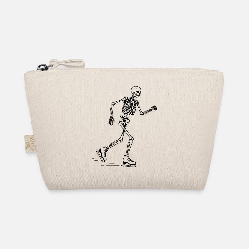 Skeleton is iceskating  Organic Pouch