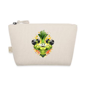 Strong Leek Bodybuilder Illustration - Organic Pouch - nature - Front