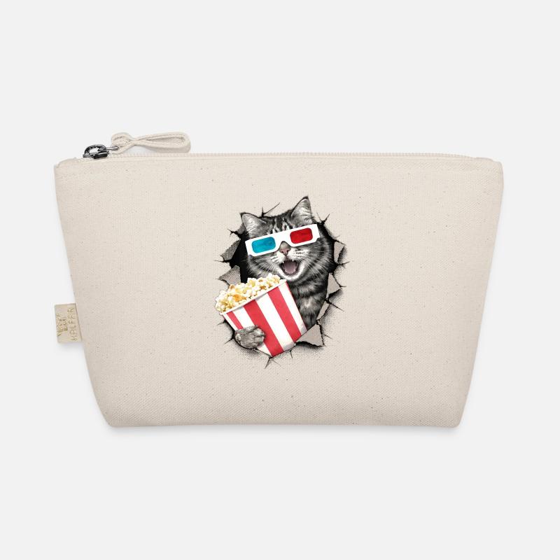 Chat avec des lunettes 3D – Kino Halftone Design Trousse biologique