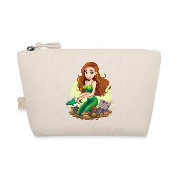 Sirène verte sur la plage de galelets - Trousse biologique - nature - Devant