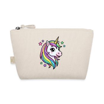 Tête Pailletée de Licorne Arc-en-ciel - Trousse biologique - nature - Devant