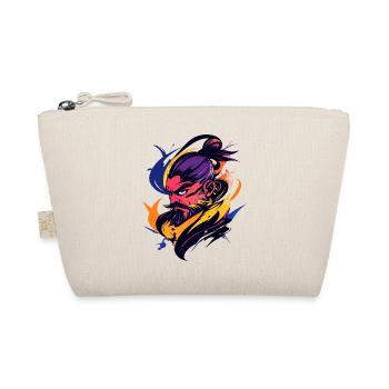 Samurai Warrior in Color Storm Kung Fu Manga Motif - Organic Pouch - nature - Front