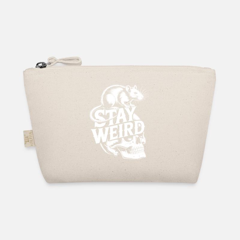 Stay Weird Rat Over Skull Organic Pouch