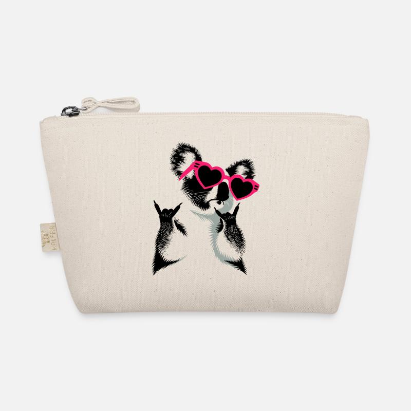 Koala avec jupe en forme de lunettes en forme de cœur Trousse biologique