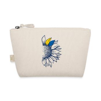 Minimalist Ukrainian Sunflower - Line Art - Organic Pouch - nature - Front