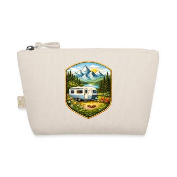 Camping Patch mit Wohnwagen   - Bio-Täschchen - Natur - Vorne