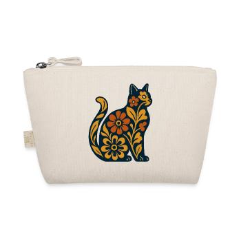 Chat fleur sur le bleu nuit - Trousse biologique - nature - Devant