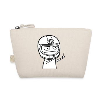 FU Meme with motorcycle helmet (colors can be changed) - Organic Pouch - nature - Front