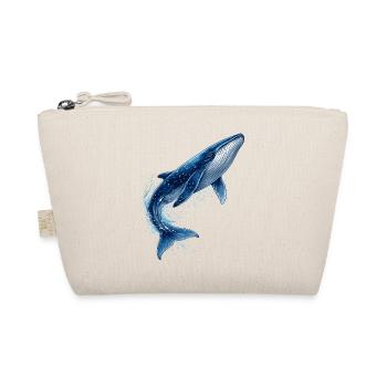 Blue whale illustration in jump - Organic Pouch - nature - Front