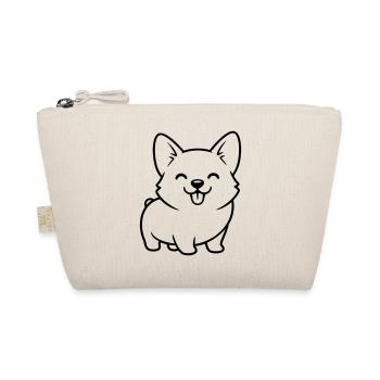 Corgi Dog Puppy Outline - Organic Pouch - nature - Front
