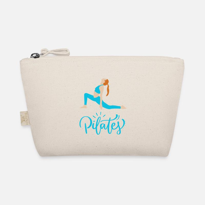Pilates in Bewegung Blaue Silhouette Bio-Täschchen