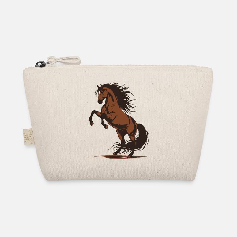 Demonstration eines wilden Reithengstes mit springendem Pferd Bio-Täschchen