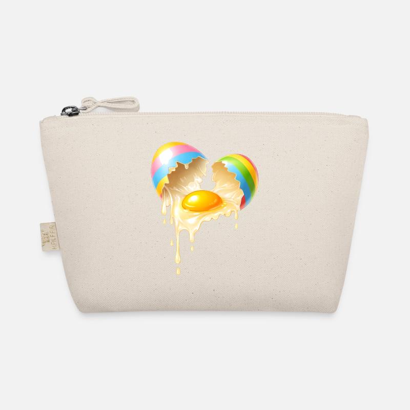 Broken Easter egg with flowing egg yolk Organic Pouch