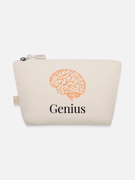 Brain in orange lines - Organic Pouch - nature - Front