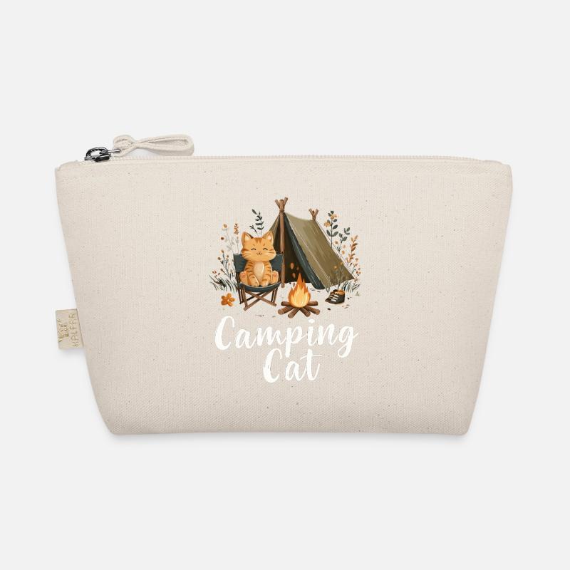 Camping Cat Saying Camping Cat Camper Gift Organic Pouch