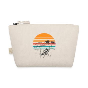 Sunset Palm Trees Chair - Organic Pouch - nature - Front
