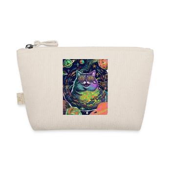 Cat Hippie Space - Organic Pouch - nature - Front