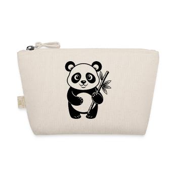Panda mit Bambus - Bio-Täschchen - Natur - Vorne