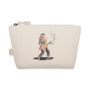 Female Saxophonist Playing Saxophone Art Print - Organic Pouch - nature - Front