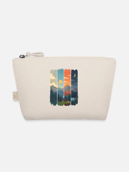 Horizons in four mountain panels - Organic Pouch - nature - Front