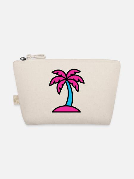 Neon Palme 90er Vaporwave - Bio-Täschchen - Natur - Vorne