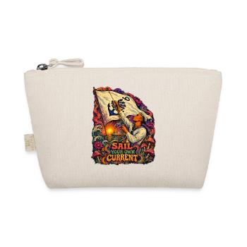 Sail Your Own Current Vintage Nautical Retro Shirt - Organic Pouch - nature - Front