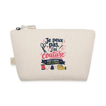 Je peux pas j'ai couture pédale - Trousse biologique - nature - Devant