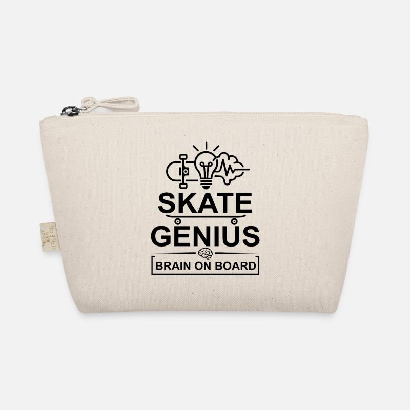 Geniale Skate-Gehirne an Bord - Bio-Täschchen - Natur
