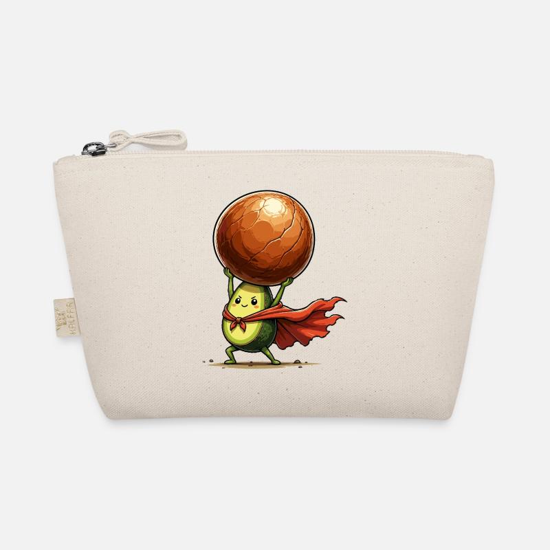 Avocado Superheld hebt Erdball Bio-Täschchen