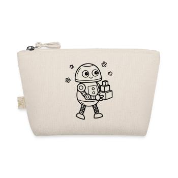 Robot Toy Children's Birthday Nerd Baby - Organic Pouch - nature - Front