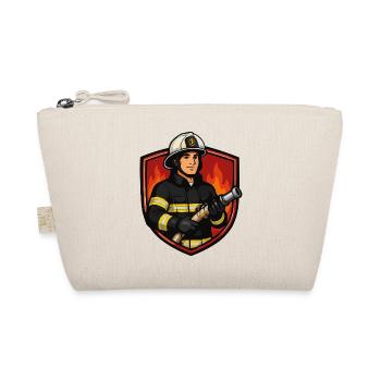 Firefighter hero in helmet - Organic Pouch - nature - Front